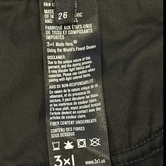 👖🎵 3X1 NYC Soma Fray Cropped Straight Jeans | Raw Hem Whisker Wash, Women’s 26 - Picture 5 of 5